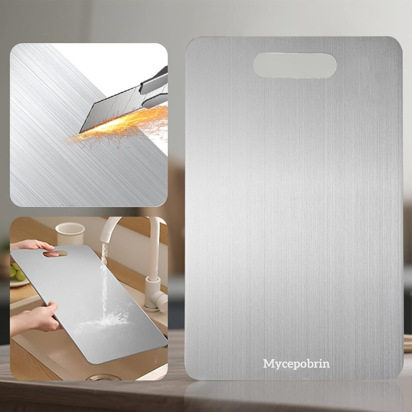 Katuchef Titanium Cutting Board for Kitchen, Pure Katu chef Titanium Cutting Boards, Double Sided Non Toxic Chopping Board for Cutting Meat Vegetable…