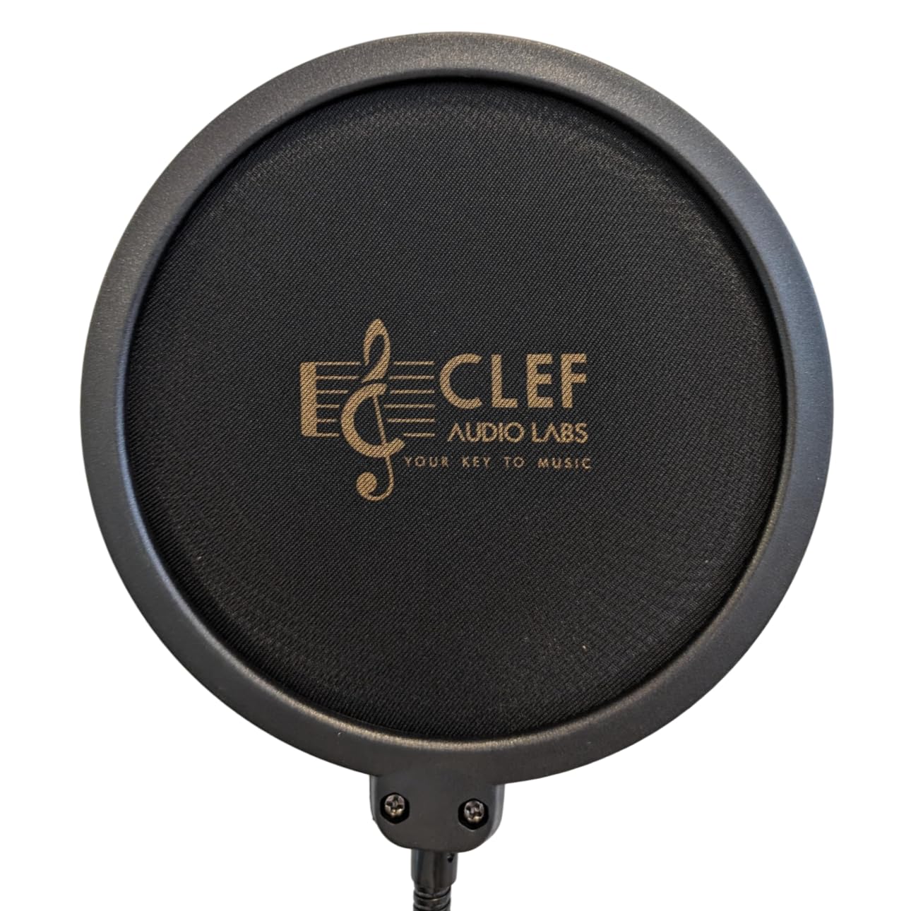 Clef Audio Labs Microphone Pop Filter with Dual Layered Wind Screen Shield, Flexible 360° Gooseneck Stabilizing Arm, and Heavy-Duty Desktop Clip for