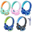 CN-Outlet 5 Pack Kids Headphones Bulk for School Classroom Students Teens Toddler, Wired Adjustable Headsets for Libraries Families Childern
