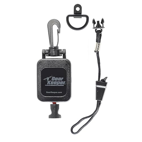 Gear Keeper CB Radio Microphone Keeper - Retractable Mic Holder With Heavy Duty Snap Clip Mount for Truck Radio - CB Radio Accessories With Lanyard &
