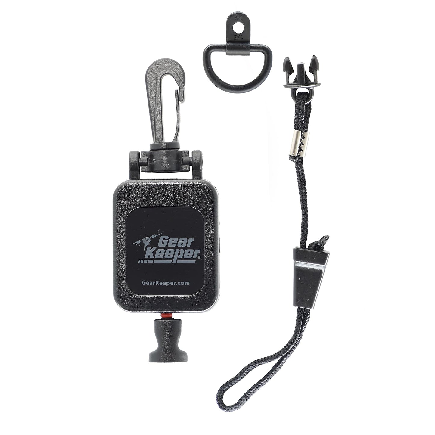 Gear Keeper CB Radio Microphone Keeper - Retractable Mic Holder With Heavy Duty Snap Clip Mount for Truck Radio - CB Radio Accessories With Lanyard &