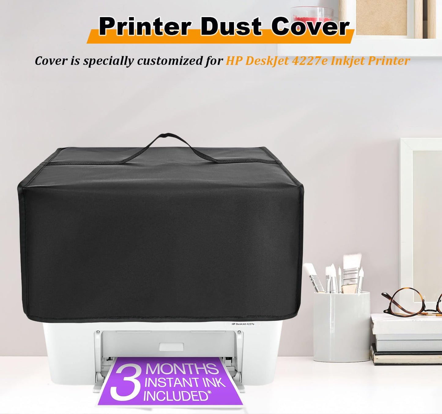 Kasasymion Printer Dust Cover for HP DeskJet 4227e Inkjet Printer, Water-proof Dust-proof Anti-static Protective Case, Heavy-duty Durable Dust Cover