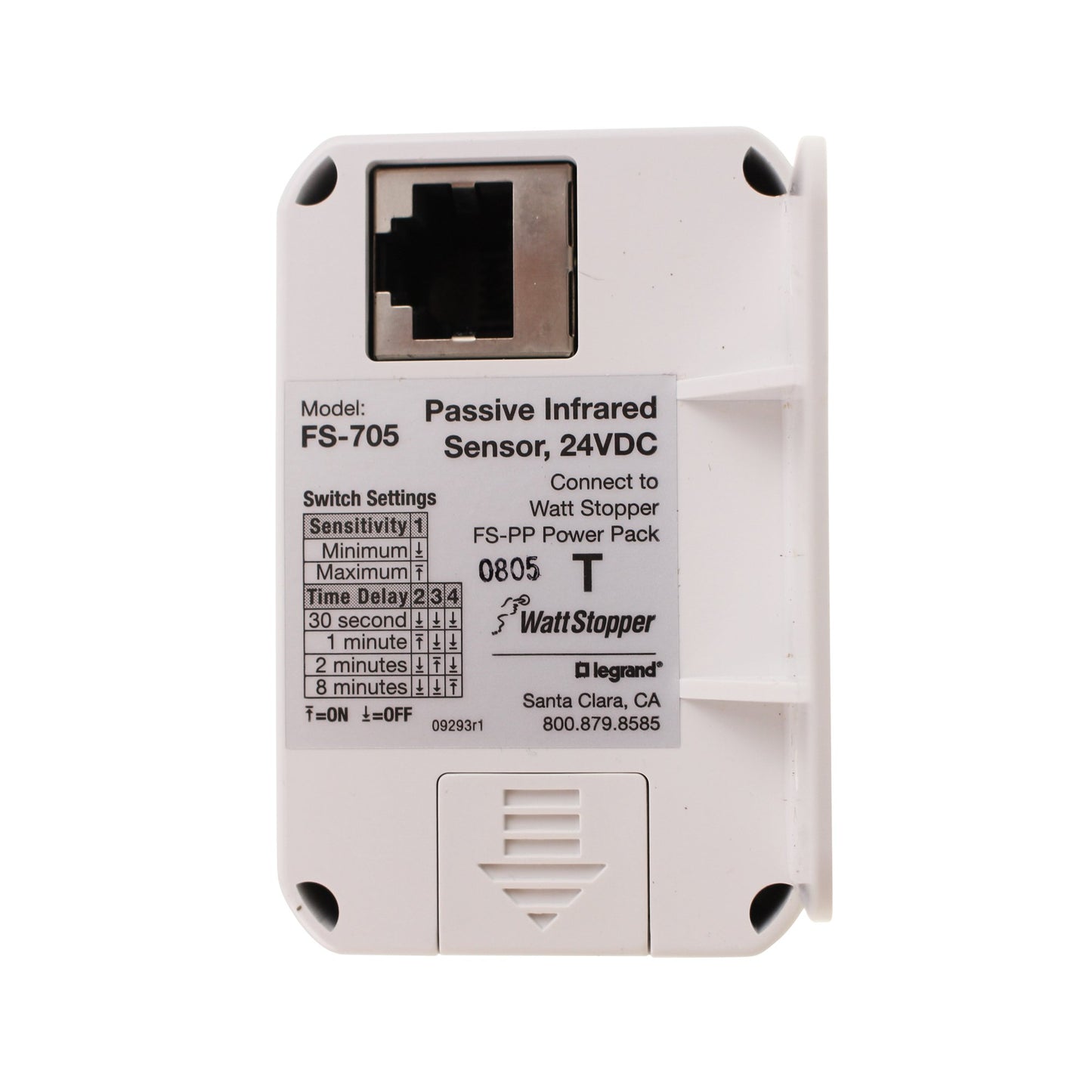 WattStopper FS-705-W Motion Sensor, 180 Degree Passive Infrared Wall Occupancy Sensor, 24V - White