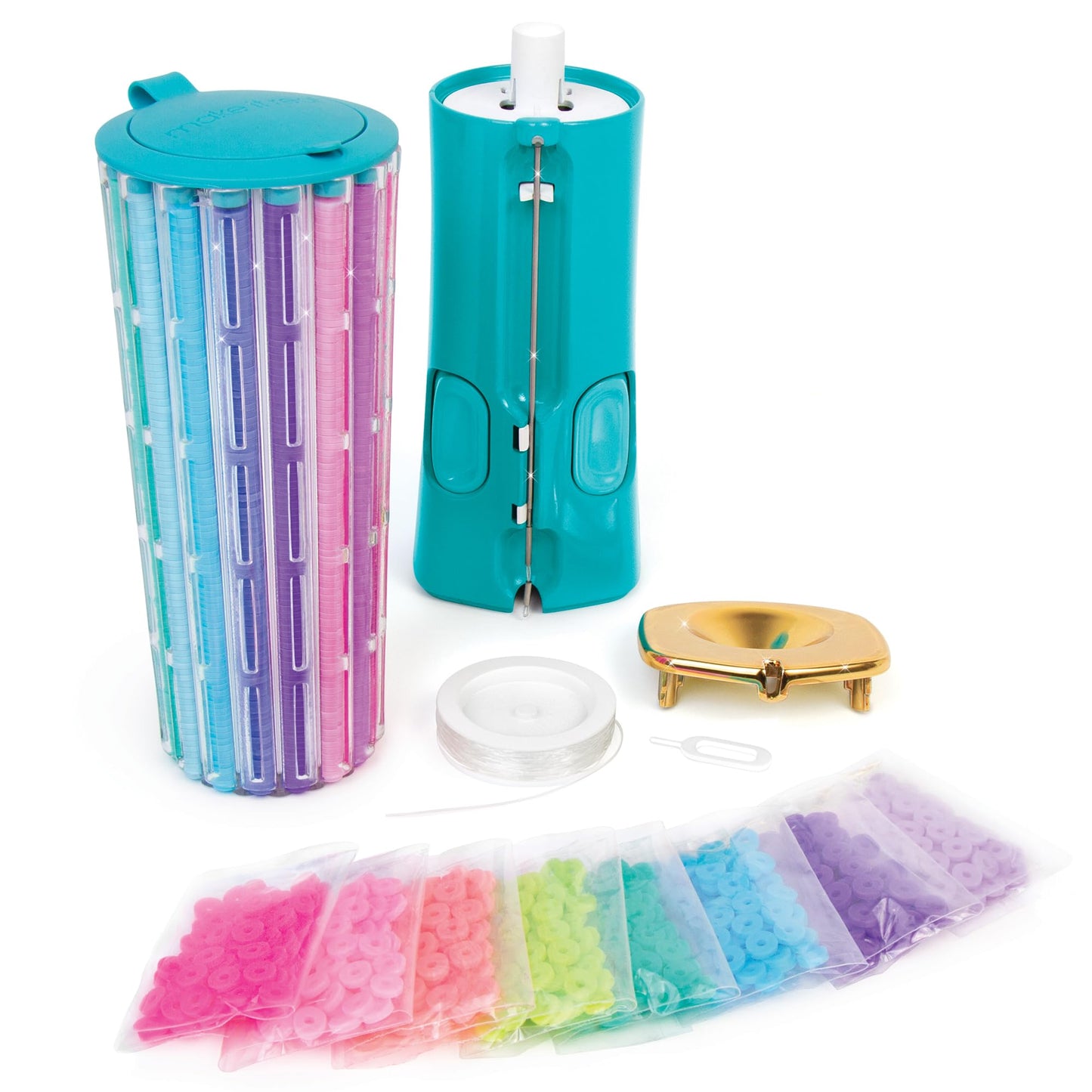 Make It Real: Swift Clicks - Heishi Bracelet Maker - 2047pc, DIY Jewelry Craft Kit, Design & Make 23 Bead Bracelets, Rotate-Click-Wear, Girls Kids 8+