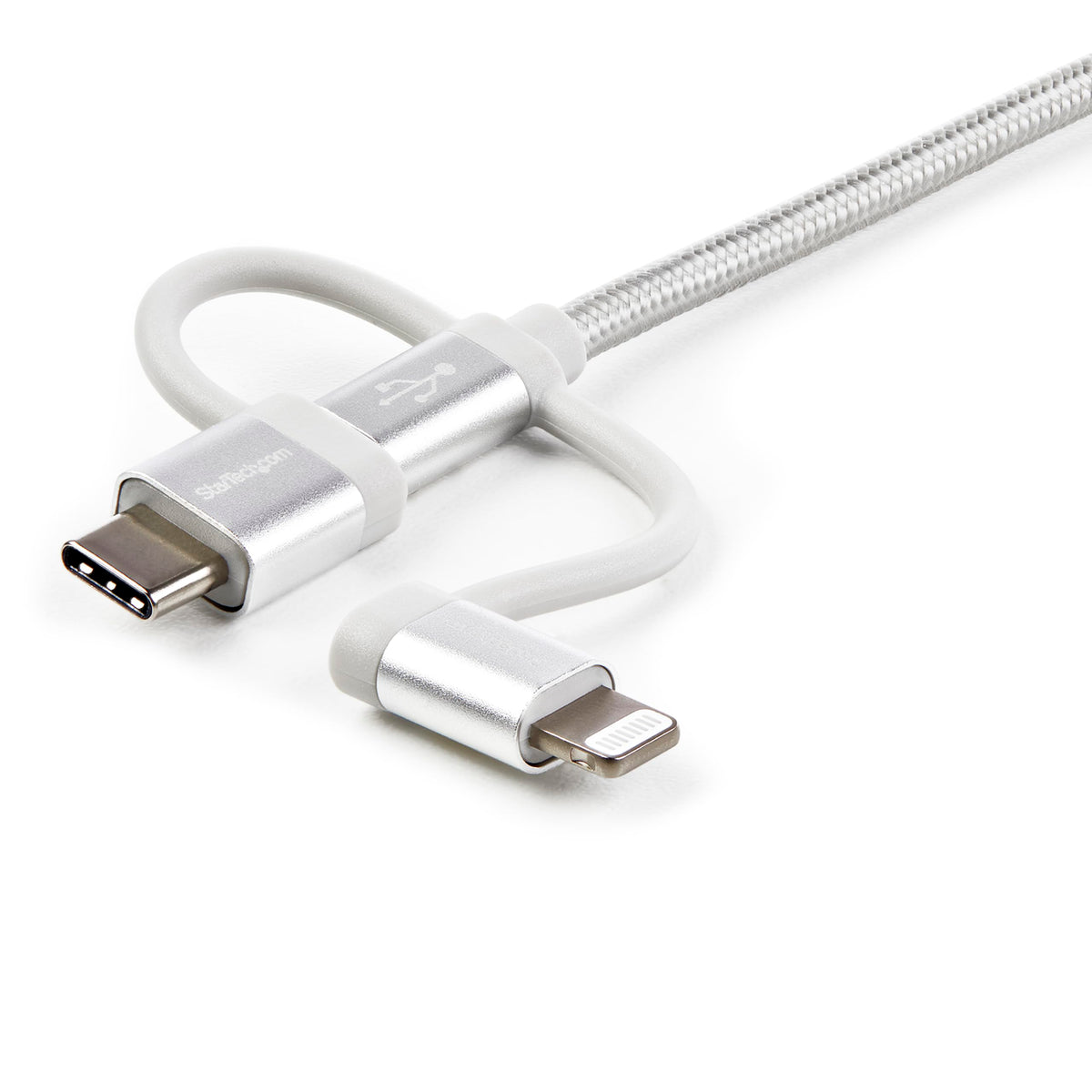 StarTech 6ft/1.8m Lightning, USB-C & Micro-USB to USB-A Cable (LTCUB6GR)