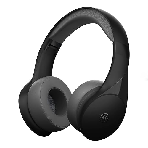 Motorola Bluetooth Wireless Headphones with Microphone, Moto XT500+ Over-Ear Headphones in-Line Control for Calls - Foldable Head Phones, Adjustable