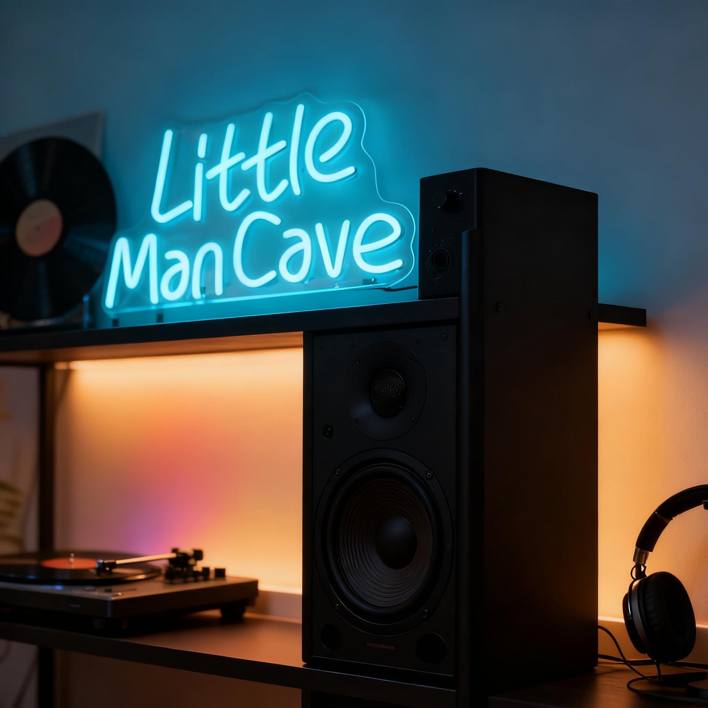 Little Man Cave Neon Sign - USB Powered Dimmable Neon Light, Boys Bedroom Playroom Game Room Birthday Party Wall Decor, Gift for New Parents and Teen