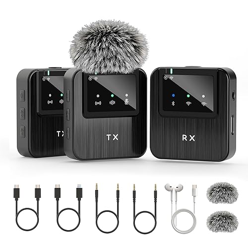 MeloJungle Wireless Lavalier Microphone for iPhone 16/15/14,Android,Camera,ipad and Laptop,Small iPhone Mic for Video Recording,TikTok,Noise