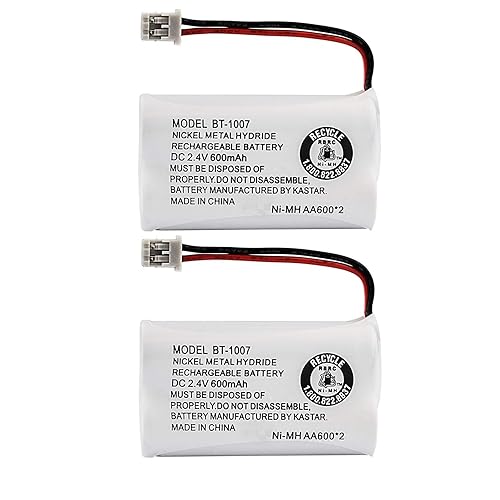 New! Genuine Uniden BBTY0651101 BT-1007 NiMH 600mAh DC 2.4V Rechargeable Cordless Telephone Battery (2-Pack)