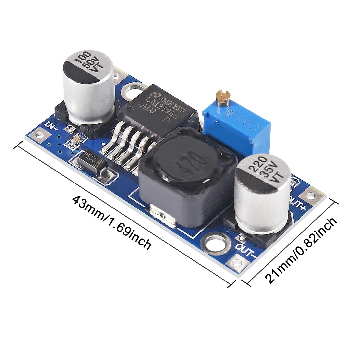 JUZITAO 8 Pack LM2596 DC to DC Buck Converter 3.0-40V to 1.5-35V High Efficiency Adjustable Voltage Regulator Power Supply Step-Down Module