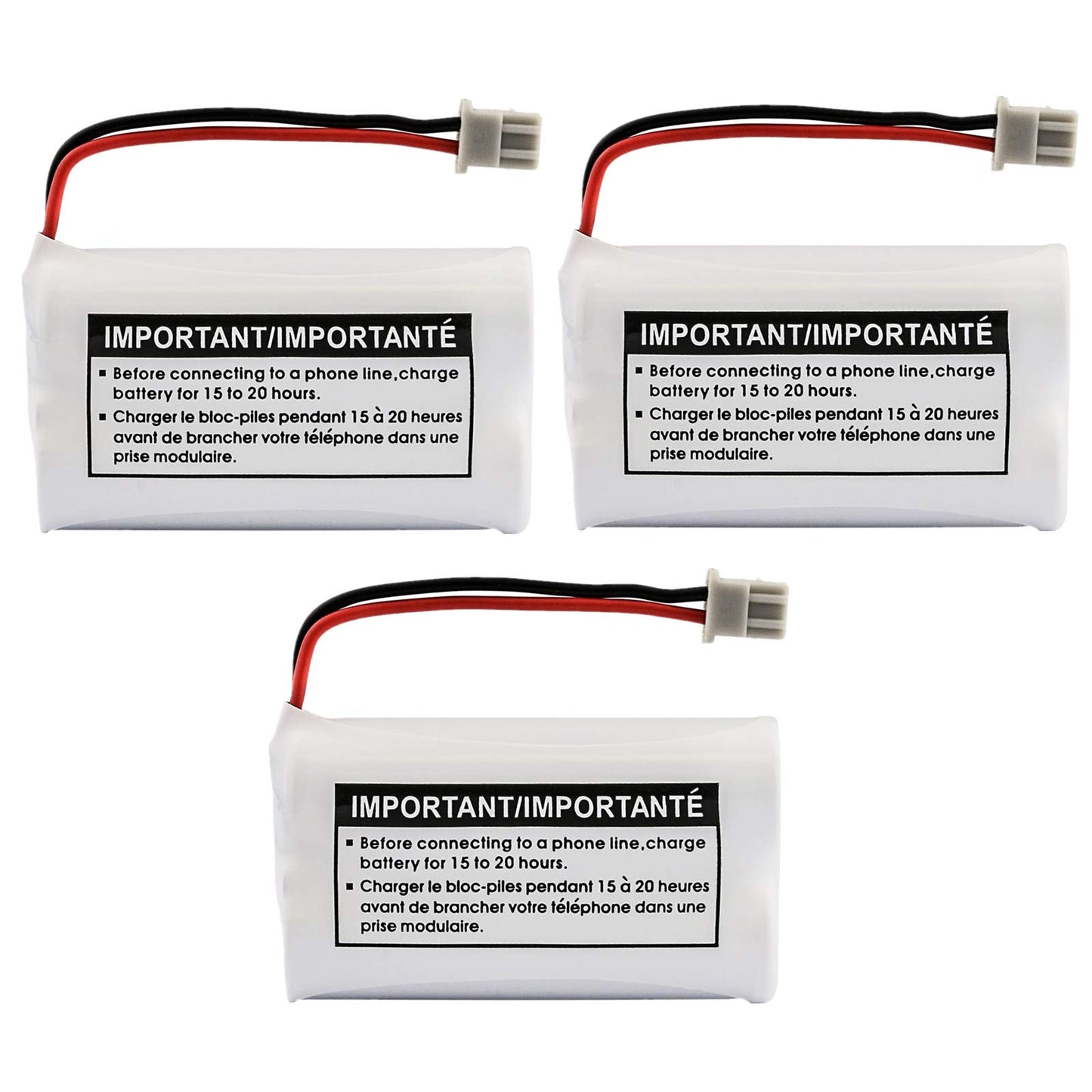 JustGreatDealz New! Genuine Uniden BBTY0651101 BT-1007 NiMH 600mAh DC 2.4V Rechargeable Cordless Telephone Battery (3-Pack)