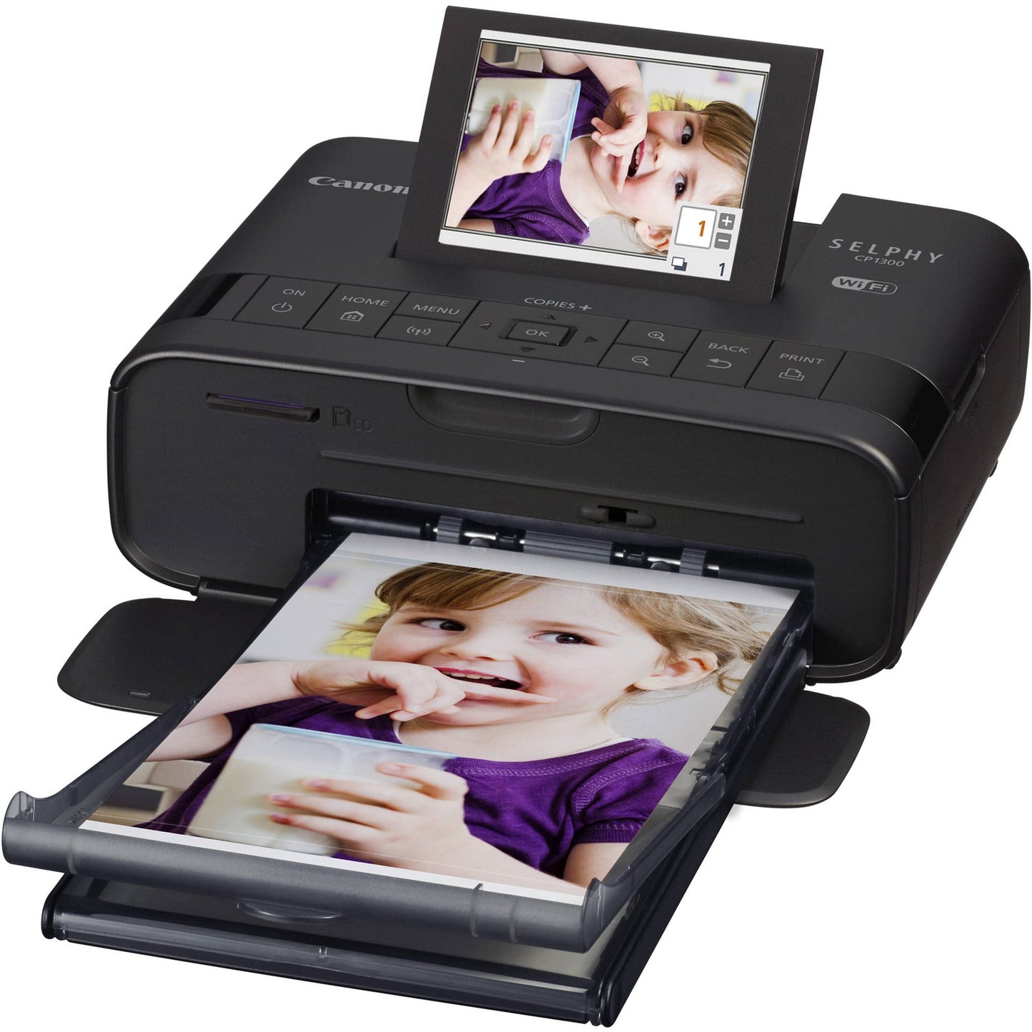 Canon SELPHY CP1300 Compact Photo Printer Black + 2X KP-108IN Color Ink & Paper Set 216 Sheets Value Bundle with USB Cable + More Accessories Kit