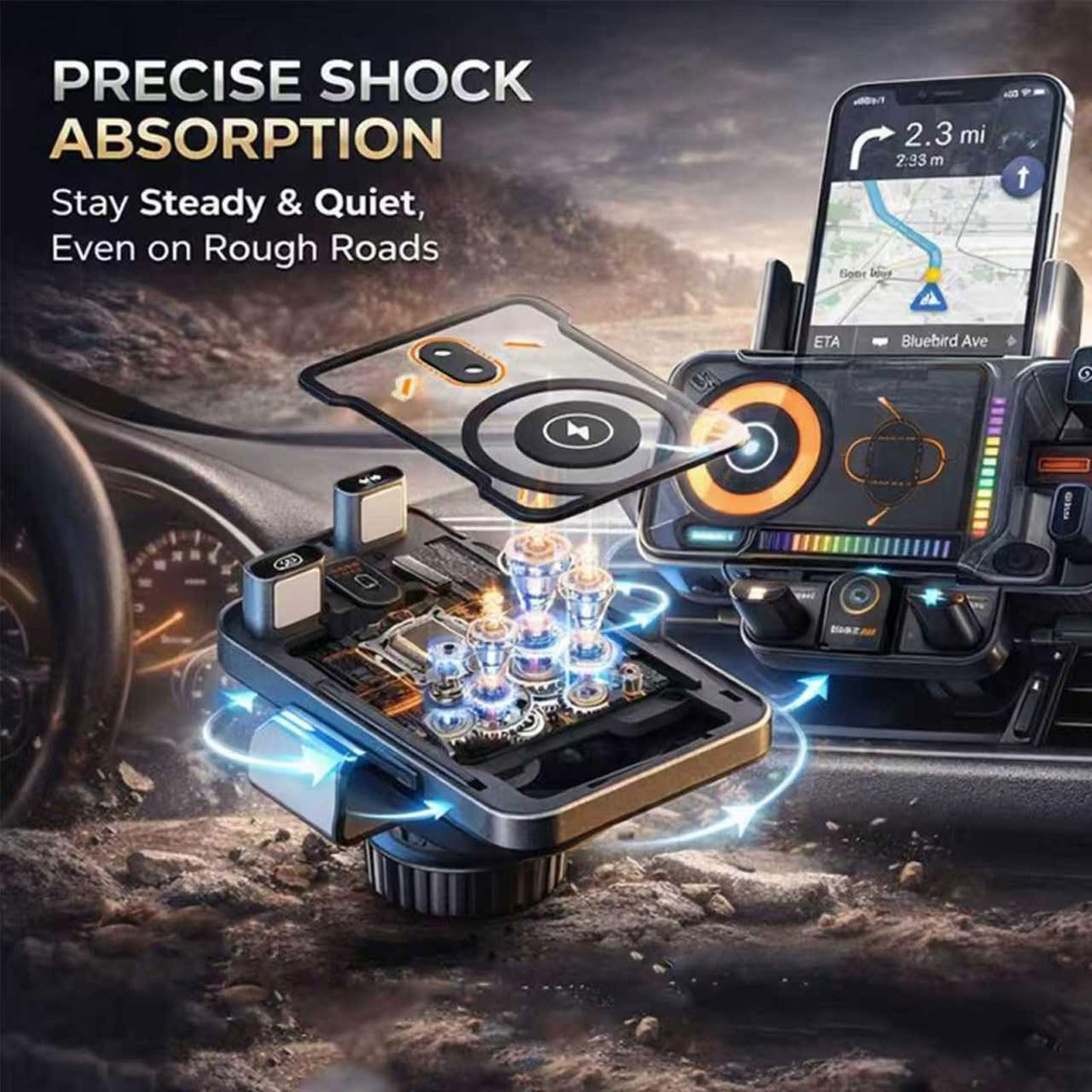 2026 New Cool Car Wireless Fast Charging Holder, 15W Auto-Clamping Wireless Car Charger Mount with 90° Rotating, Universal Air Vent Phone Holder