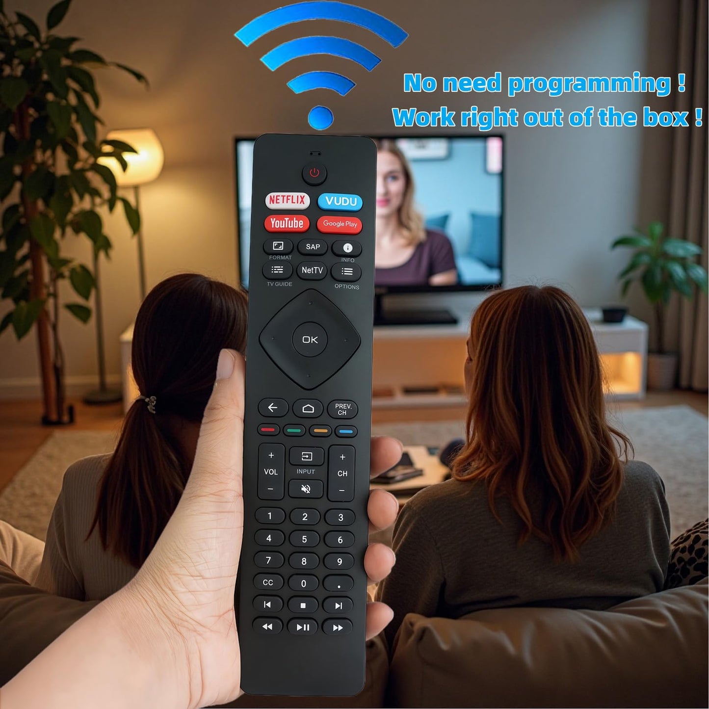 Replacement Remote Control Compatible for Philips Android Smart TV 43PFL5604/F7 55PFL5766/F7 50PFL5766/F7 55PFL5604/F7A 65PFL5766/F7 65PFL5604/F7A