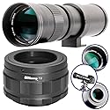Ultimaxx 420-800mm f/8.3-16 Super HD Manual Telephoto Zoom T-Mount Lens Kit for Canon EOS R & RP Mirrorless Cameras - Includes: T-Mount to Canon