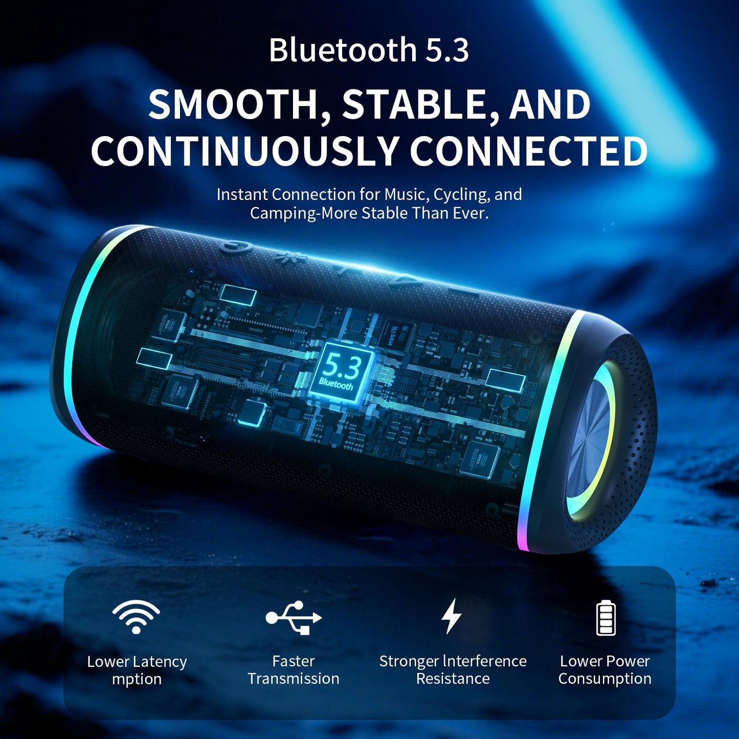 IHE Bluetooth Speaker - HD Sound, IPX5 Waterproof, Up to 20H Playtime, TWS Pairing, BT 5.3, Portable Wireless Speaker for Home, Party, Beach