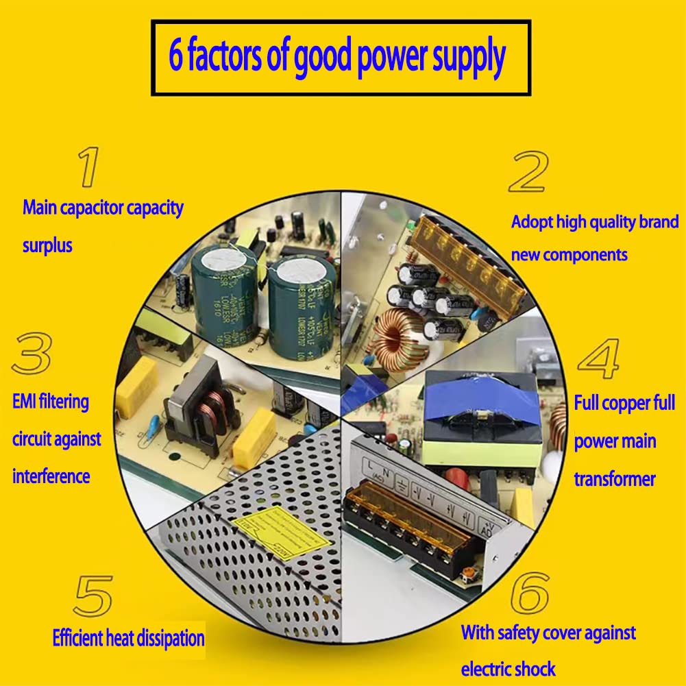 12v Power Supply 110 to 12v Converter 30 amp Power Supply (AC110V to DC12V 30A 360W)