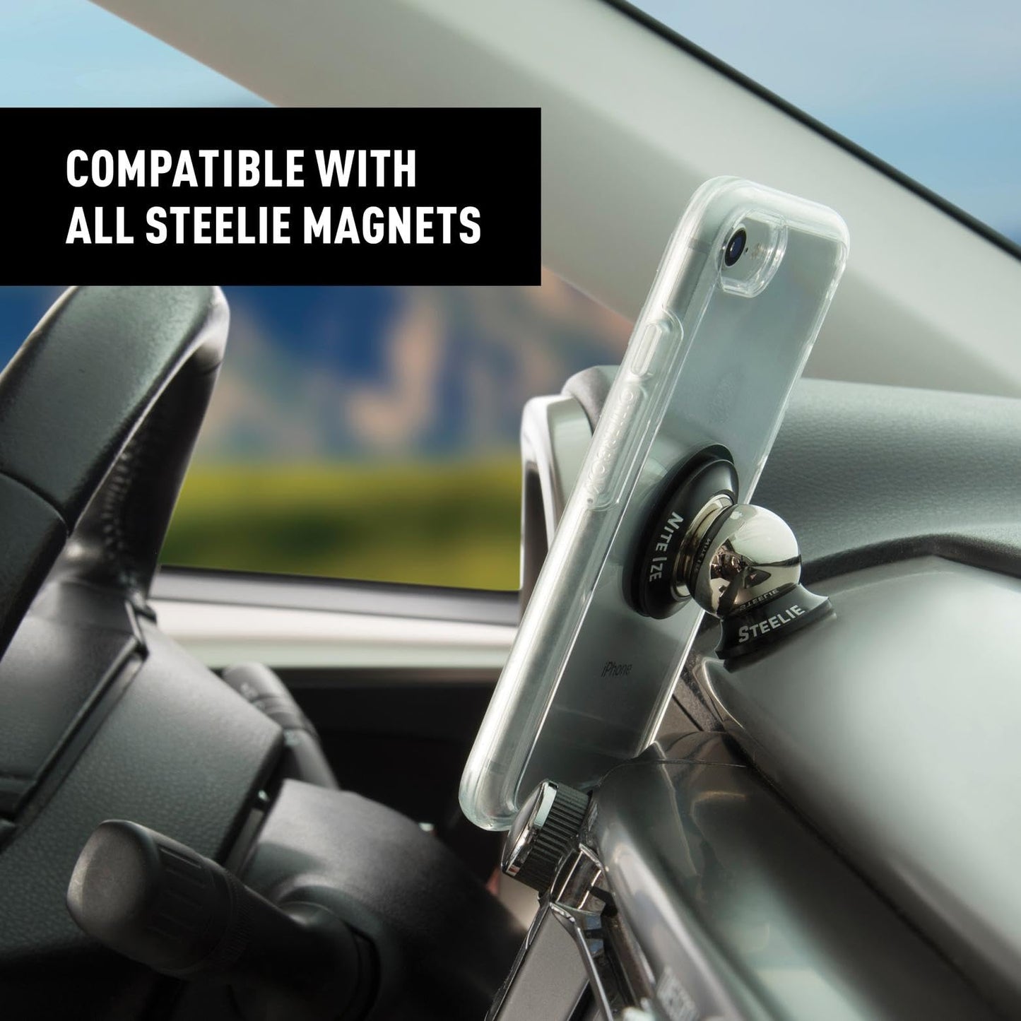 Nite Ize Steelie Dash Mount - Additional Car Mount Dash Ball for Steelie Magnetic Phone Mounting System - Cell Phone Accessories for Dashboard Mount