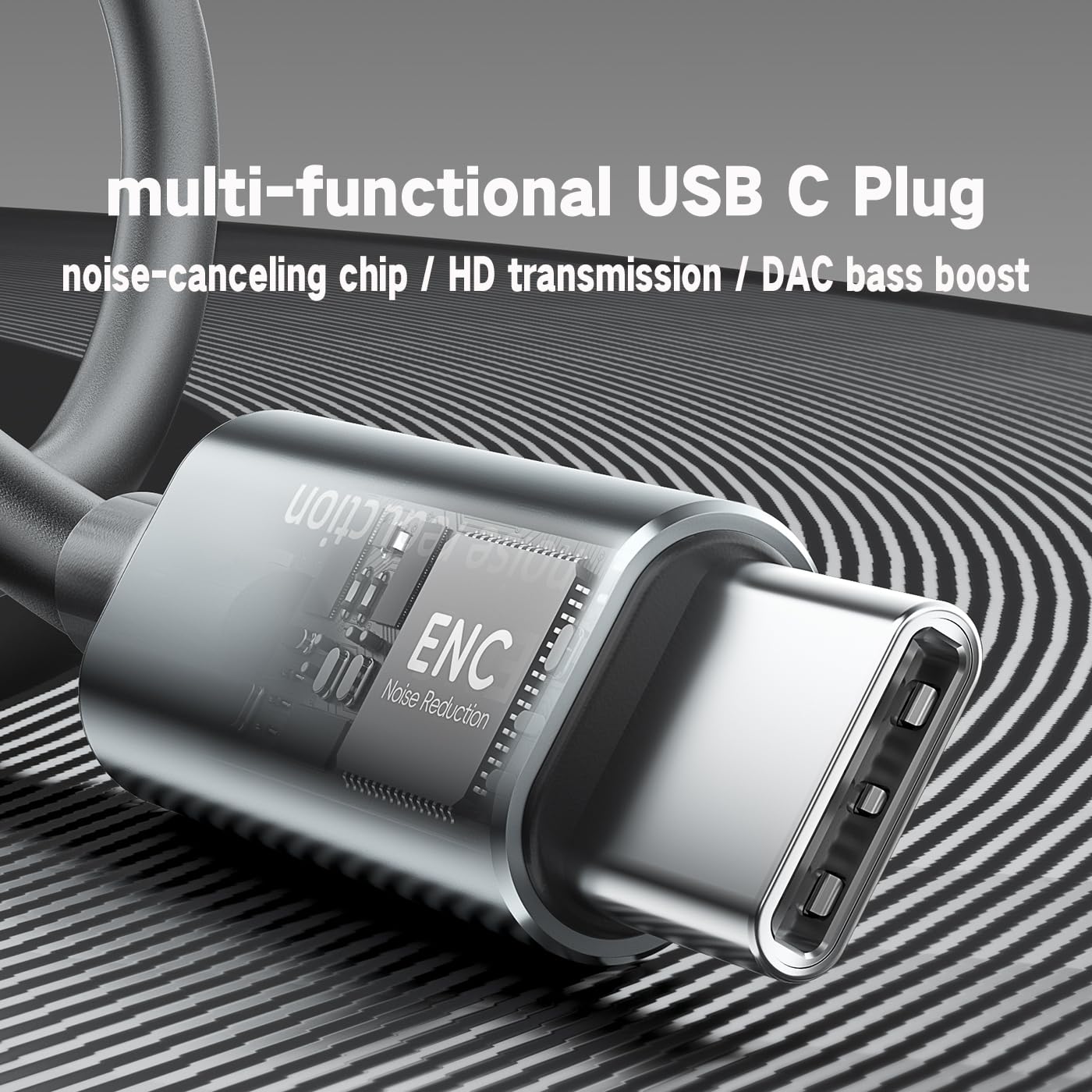 USB-C Earbuds with Noise Cancellation,Hybrid Driver Deep Bass Wired Headphones with Type C Plug Noise-canceling Mic Calls Compatible with iPhones 17…