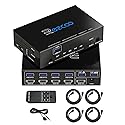 USB 3.0 KVM Switch HDMI 4 Computer 1 Monitor 4K 60Hz SPDIF L/R Extractor- USB Switch for Keyboard Mouse Printer Mac Windows 4 Port HDMI Switch 4x1