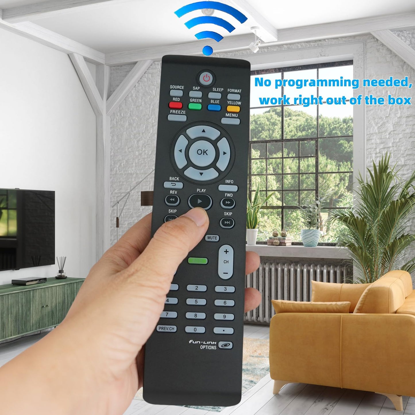 NF801UD Universal Replacement Remote Control Compatible for Magnavox TV 37MD350B 32MD311B 19MD359B 32MD350B 37MD350B 32MD350B/F7 26MD311B 26MD311B/F7