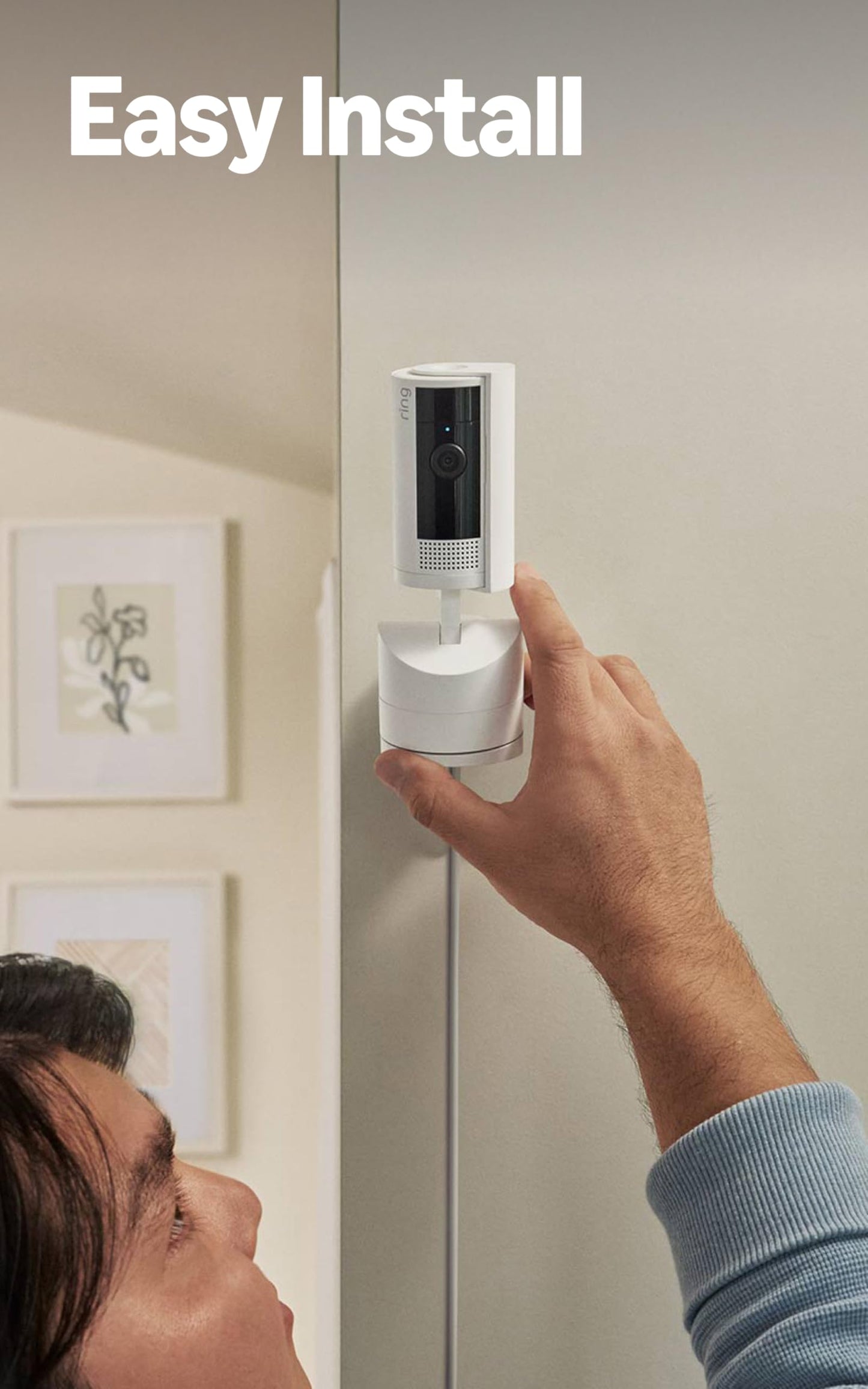 Ring Pan-Tilt Indoor Cam (newest model), See all around your home or business with 360° pan coverage, HD video, plus Two-Way Talk, White