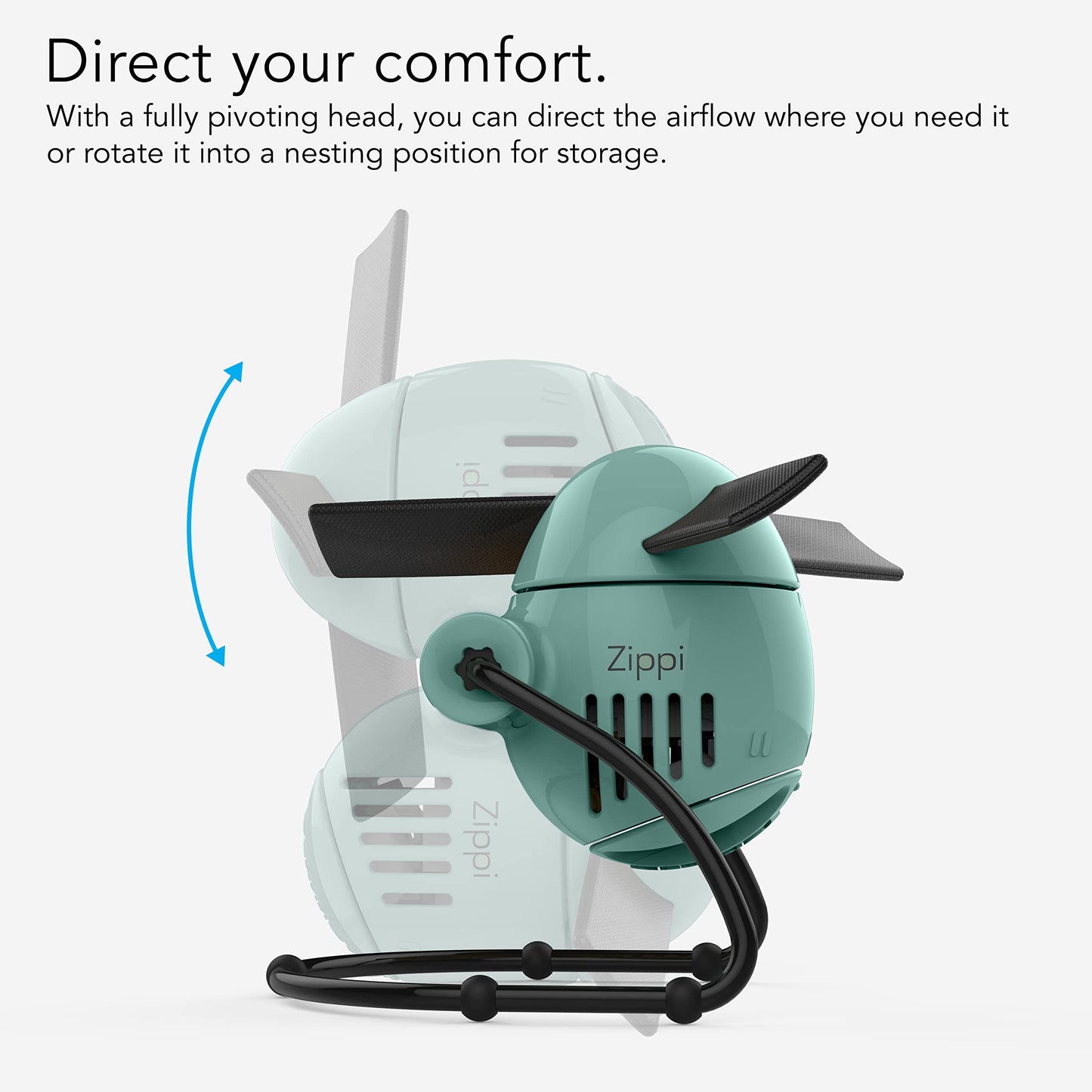 Vornado Zippi Small Personal Fan, Foldable Cooling for Desk, 2 Speed Settings, Soft Nylon Blades, Directable Airflow, Compact Design, Perfect Fan