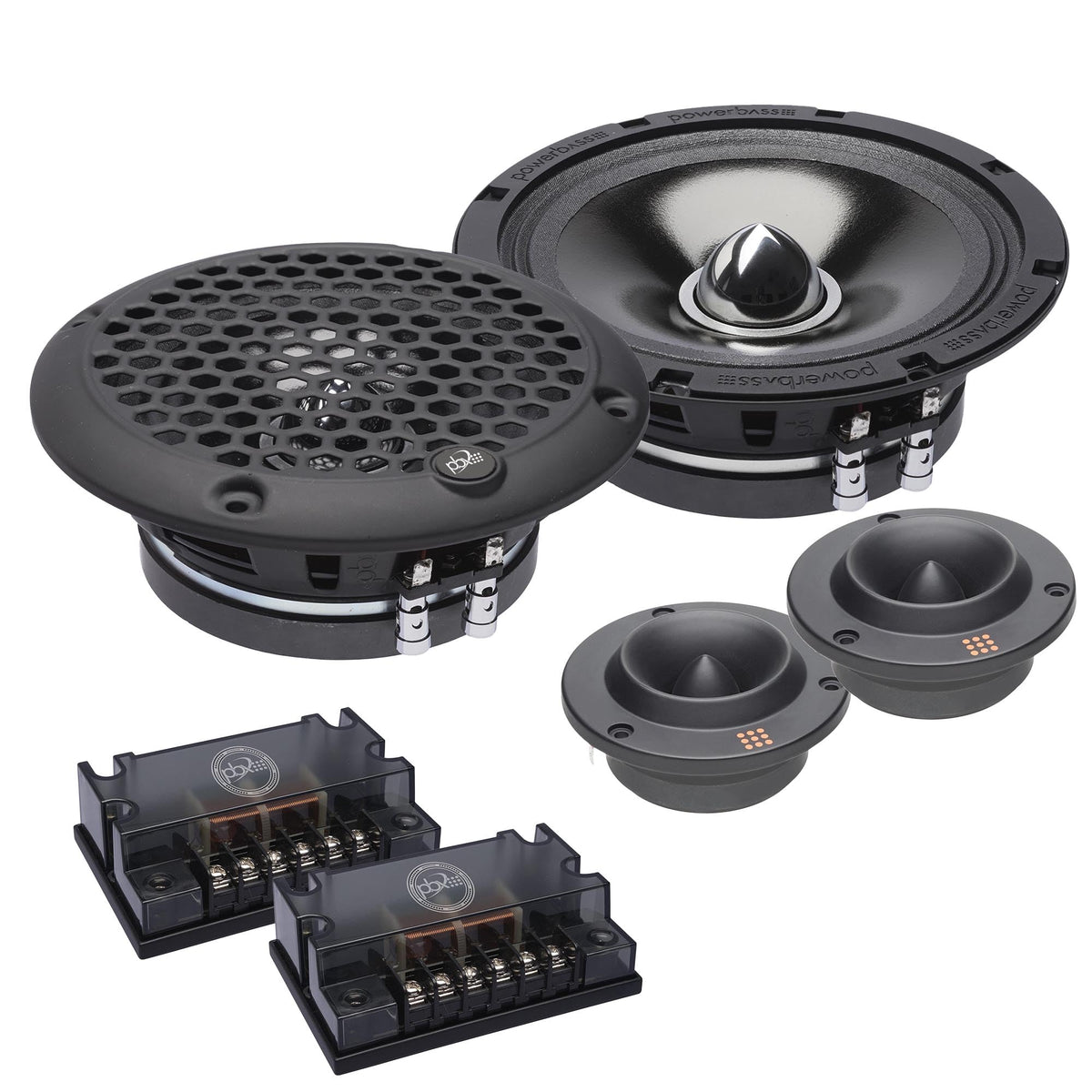 PowerBass PBX-PRO65C - 6.5" Shallow Mount Midrange Component Speakers, Pair