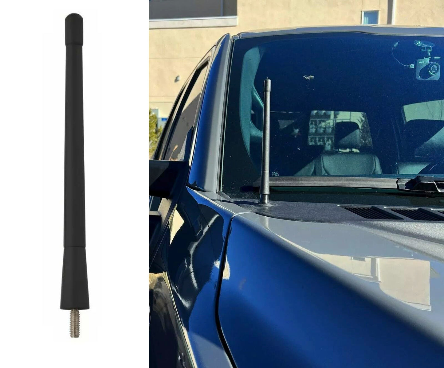 EACCESSORIES EA 7" inch Short Rubber Black Stubby Antenna Mast Power Rod Radio AM/FM for Cars, Trucks, SUVs, Sedans - Waterproof, Easy Installation