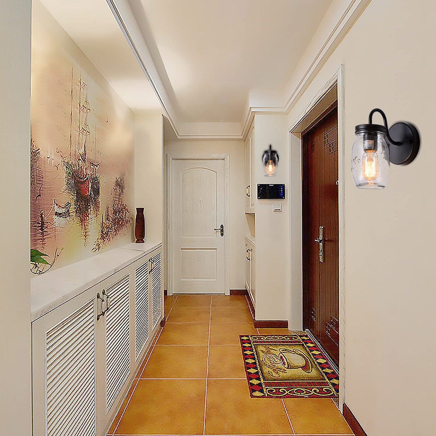 XIPUDA Sconces Wall Lighting, Retro Wall Sconces Set of Two, Black Vanity Lights Bathroom Sconces Wall Decor, Hallway Wall Sconces Farmhouse Wall Lamp
