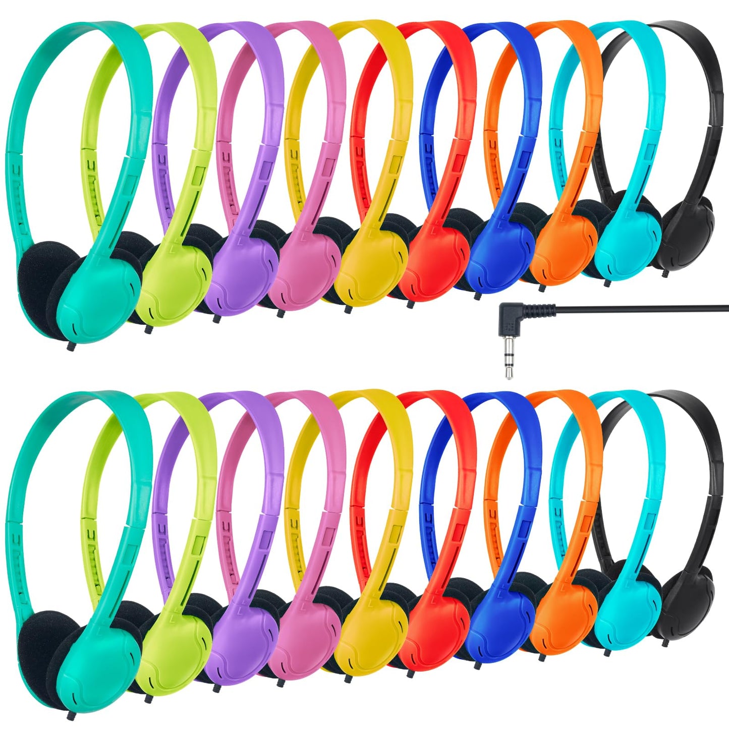 ZNXZXP 30 Pack Class Set Headphones for Students School Classroom Headphones Bulk Over The Ear Adjustable with 3.5 mm Jack for Library, Online Lesson…