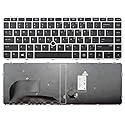 New Laptop Keyboard Silver Frame & Mouse Point Replacement for HP EliteBook 840 G3,US Layout Black Color