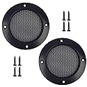 HLGHLG 2 Inch Speaker Grill Covers, 2PCS Black Decorative Metal Mesh Grille Guard Protector for Car Tweeter/Woofer, with Mounting Screws