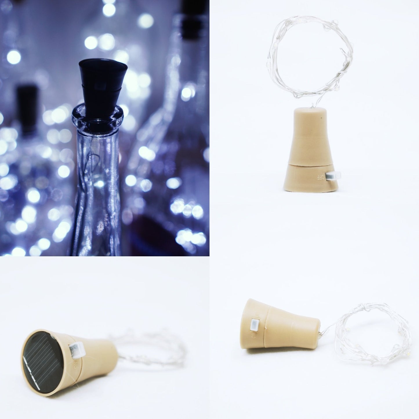 Decorman 10 Pack Solar Powered Wine Bottle Lights, 10 LED Waterproof Copper Cork Shaped Lights