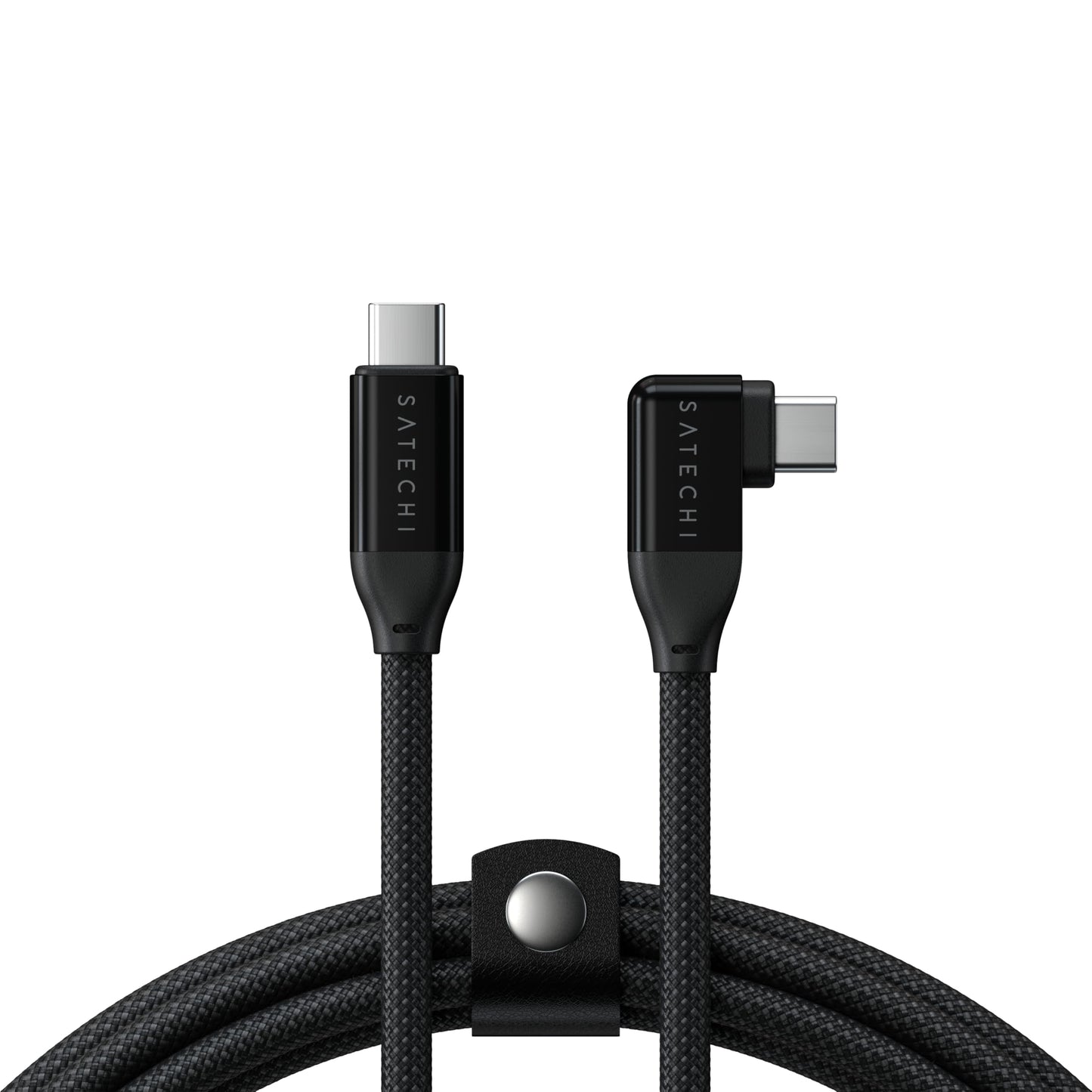 Satechi Right Angle USB C to USB C Cable, 90 Degrees, 240W PD, 20Gbps Transfer Speed, 4k/60Hz Video Output, 1m/3.3ft, Braided, for iPhone 17, MacBook