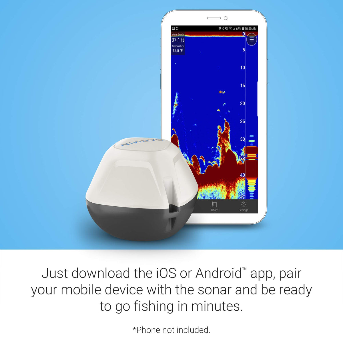 Garmin Striker Cast, Castable Sonar, Pair with Mobile Device and Cast from Anywhere, Reel in to Locate and Display Fish on Smartphone or Tablet (010-02246-00)
