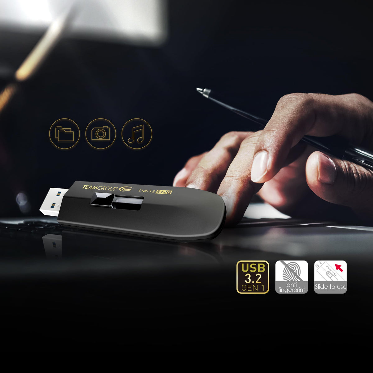 TEAMGROUP C186 256GB USB 3.2 Gen 1 (USB 3.1/3.0) Read 100MB/s Flash Thumb Drive, External Data Storage Memory Stick Compatible with Computer/Laptop
