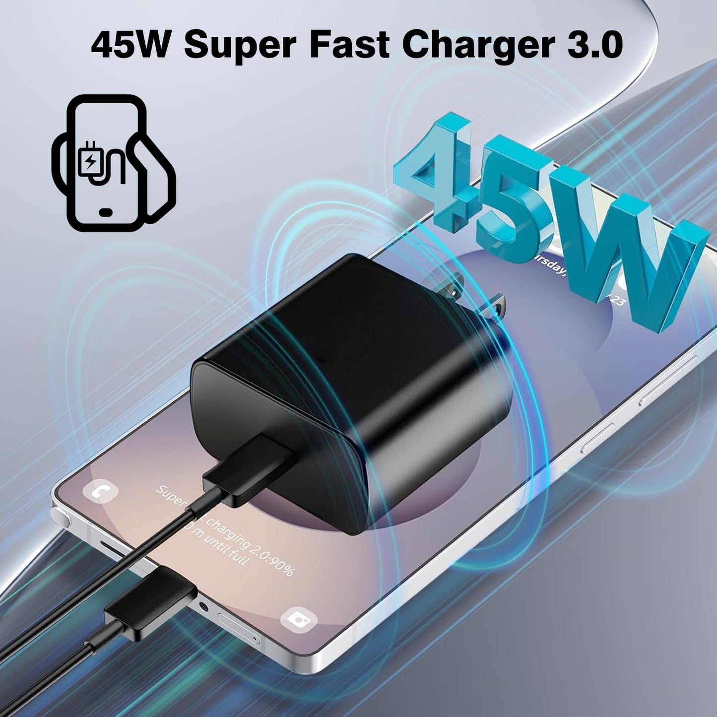 45W Super Fast Charger, 2 Pack USB C Phone Charger for Galaxy S25/S25 Ultra/S25+/S24 Ultra/S24/S24+/S23/S22/S21/S20/Note20, Type C Fast Charging Block