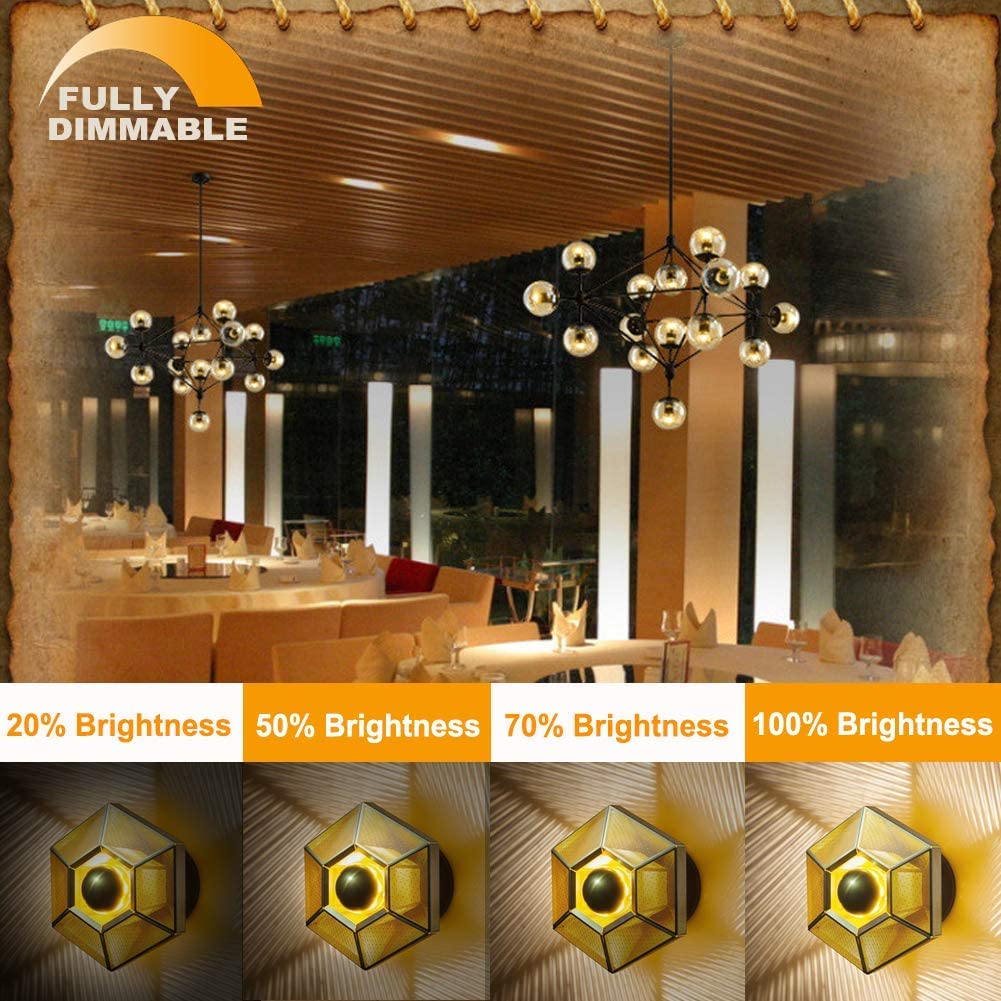Half Gold Light Bulb Dimmable Gold Tipped LED Bulb 6W 2700K Warm White