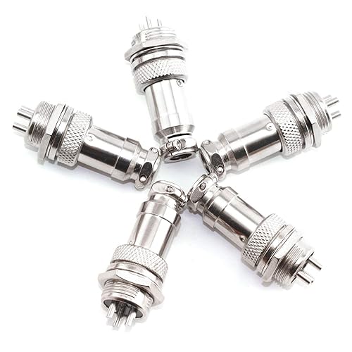 DGZZI GX12 Aviation Connector Plug 5 Pairs 4-Pin 12mm Metal Male Female Panel Connector Socket