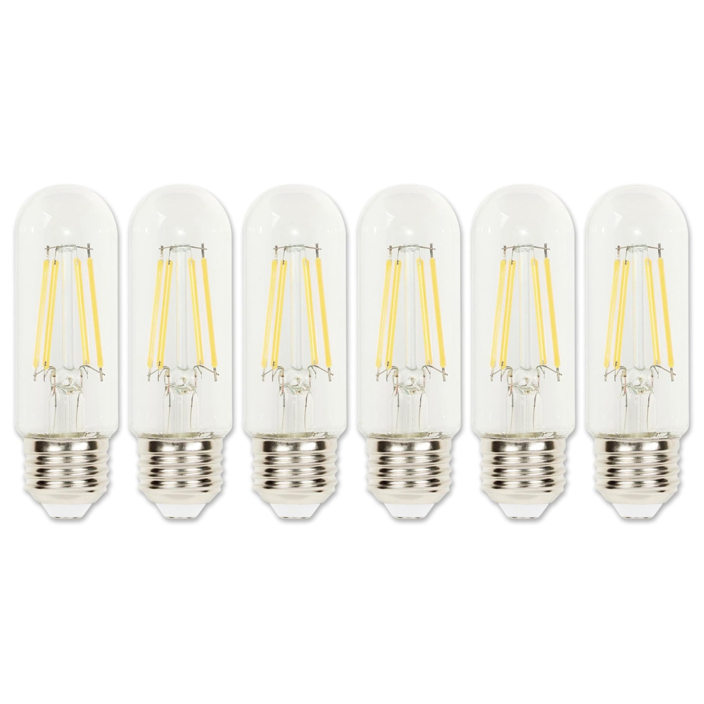 Westinghouse Lighting 5341020 6.5 Watt (85 Watt Equivalent) T10 Dimmable Clear Filament LED Light Bulb, Medium Base, 6 Pack