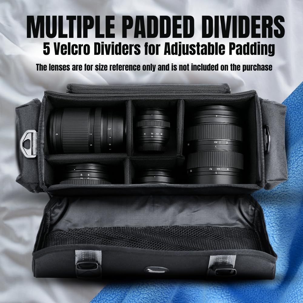 Ultimaxx Large Water-Resistant Camera Bag with Dual Buckles & Pockets - Fits Sony, Nikon, Canon, Olympus, Pentax, Panasonic, Samsung & More SLR