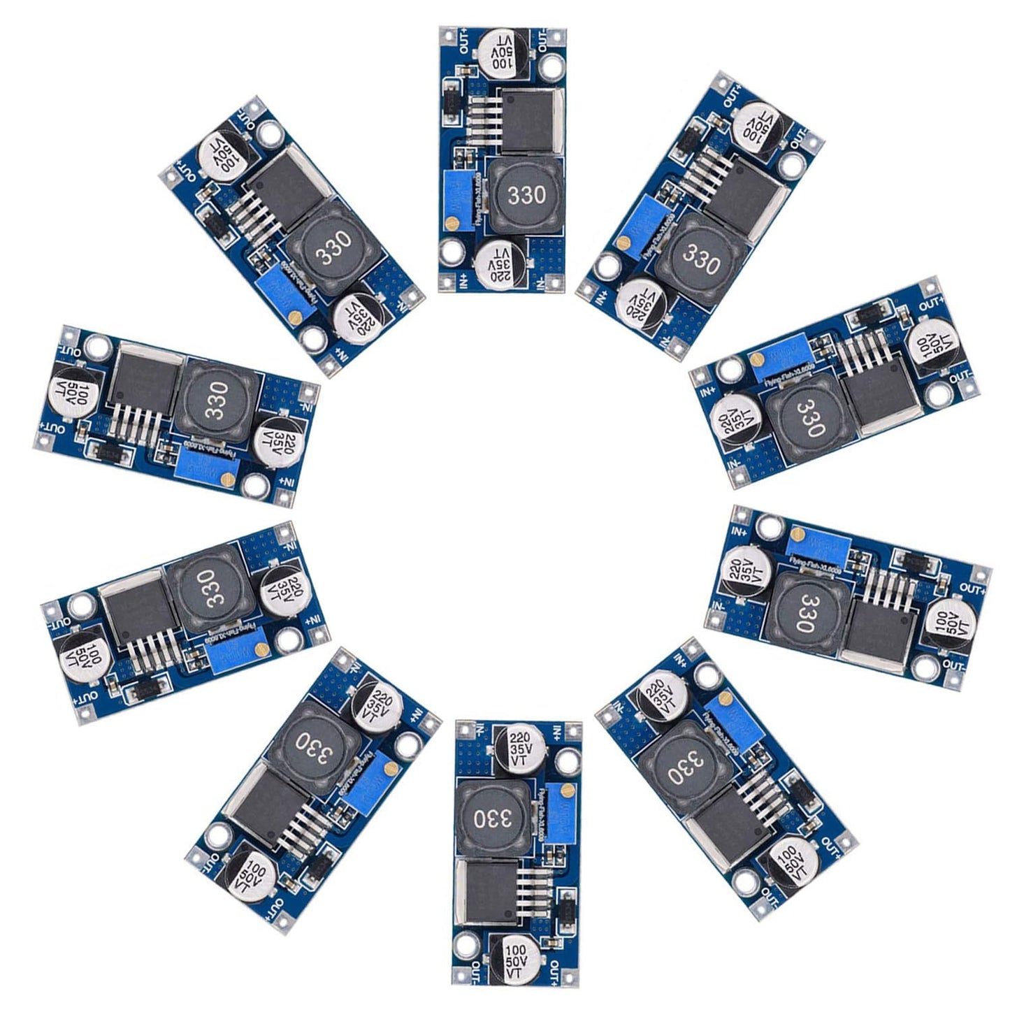 Valefod XL6009 DC to DC Boost Converter 3.0-30V to 5-35V Step-up Transformer Power Module, Pack of 10