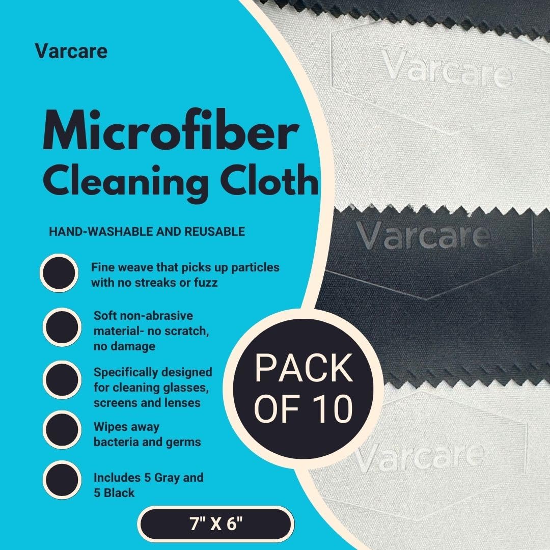 10 Pack Microfiber Lens Cleaning Cloth, 6x7 Lint Free Cloth for Eyeglasses, Camera Lens, Cell Phones, LCD Screens, Computers, CD DVD, Eyeglasses
