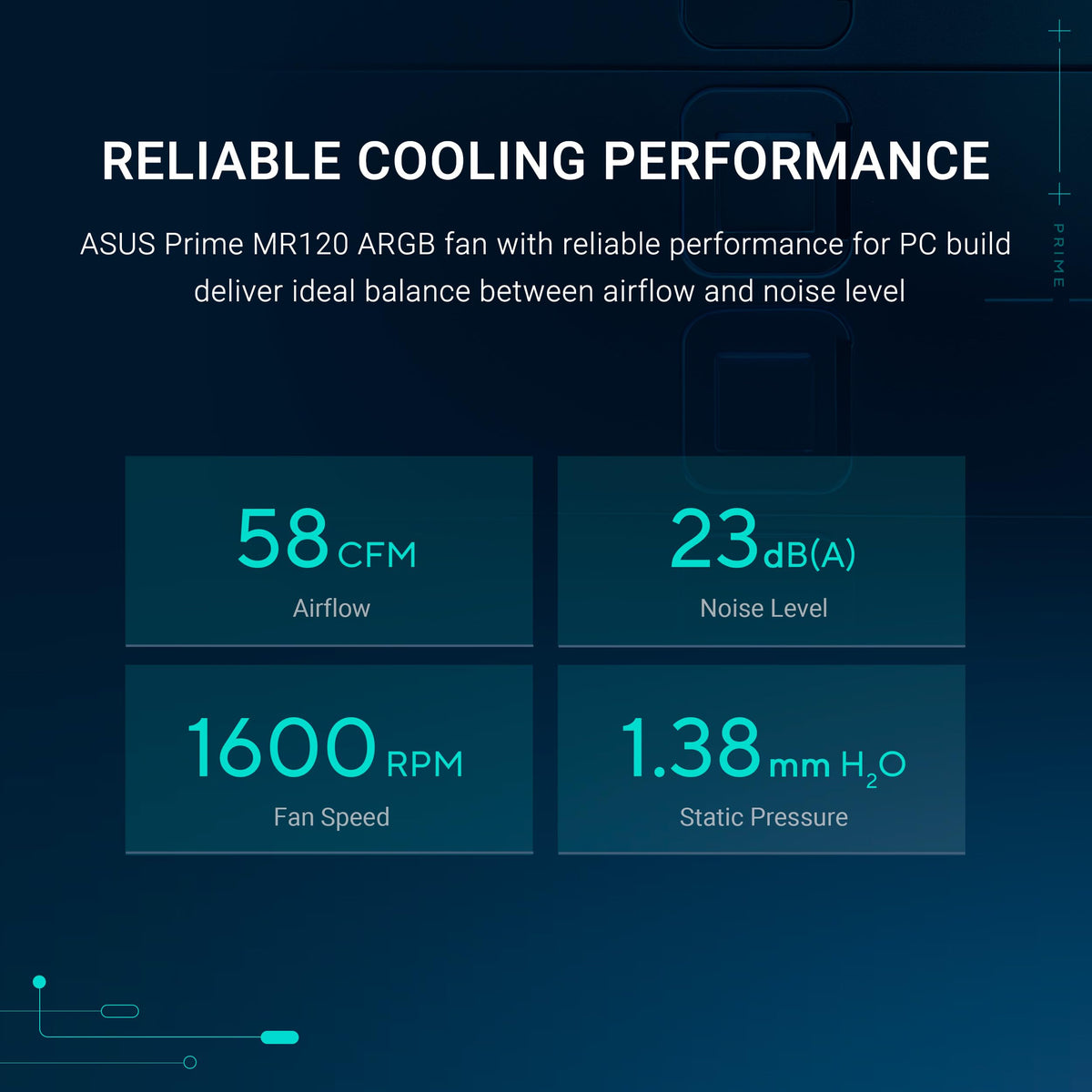 ASUS Prime MR120 ARGB Reverse Fan Black Triple Pack, 28mm Extra-Thick Frame, Quiet, high-Performance Cooling with PWM, 20 ARGB LEDs with Dual-Sided