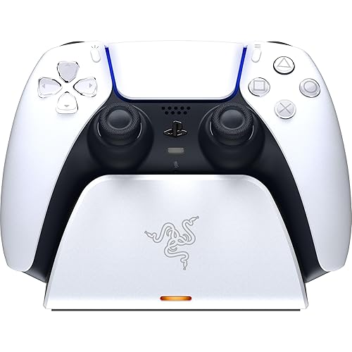 Razer Quick Charging Stand for PlayStation 5: Quick Charge - Curved Cradle Design - Matches PS5 DualSense Wireless Controller - One-Handed Navigation