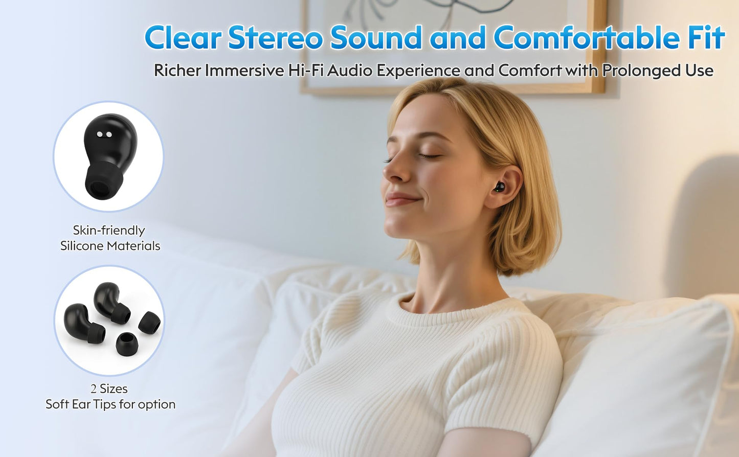 Invisible Mini Sleep Earbuds Wireless Bluetooth, Ultra-Light Comfort Fit Sleep Headphones for Side Sleepers, Unique Tumbler Portable Charging Case…