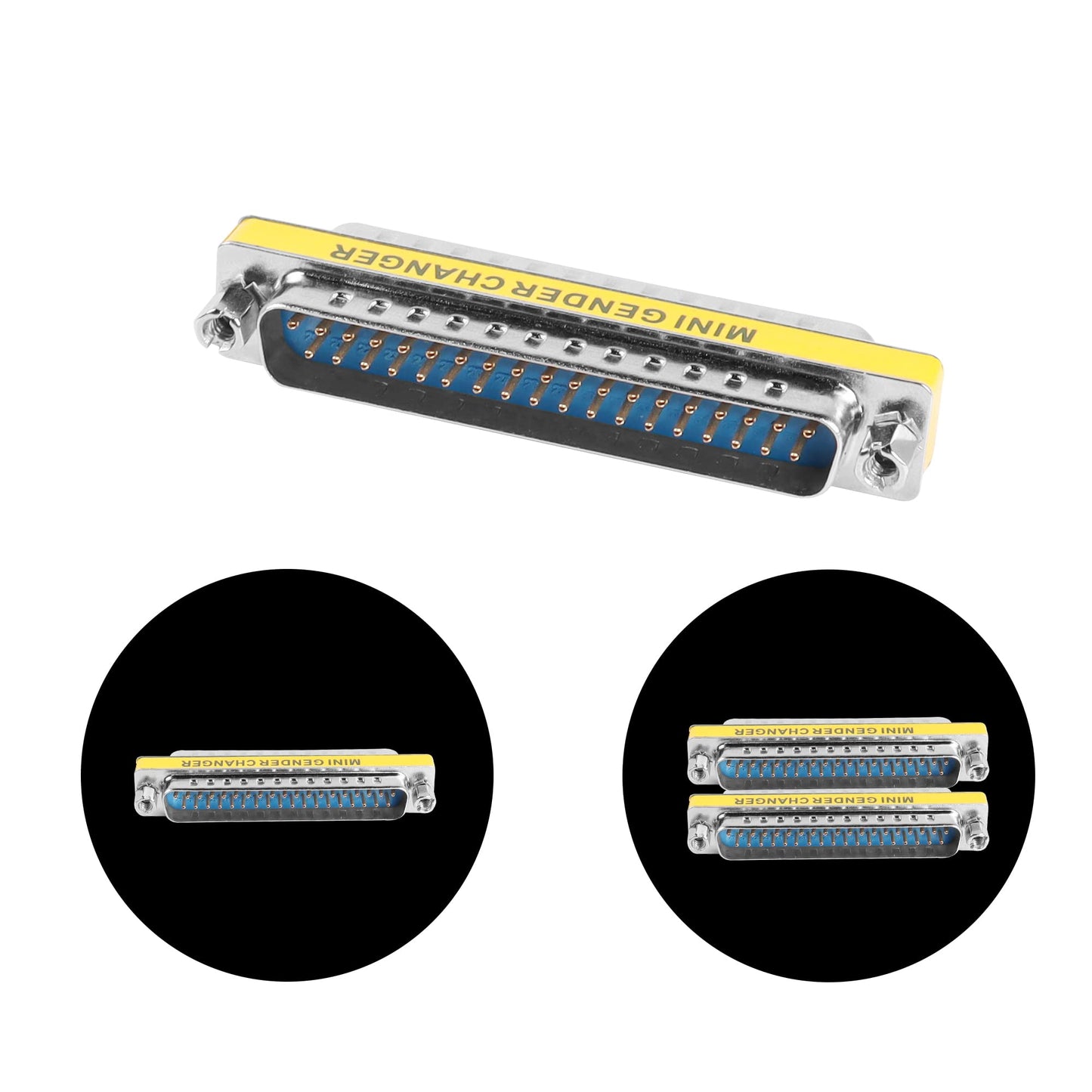MEIRIYFA DB37 37 Pin Gender Changer D-SUB 37Pin Male to Male Coupler Serial Cable Gender Changer VGA Adapter Connector-2PCS (Male)