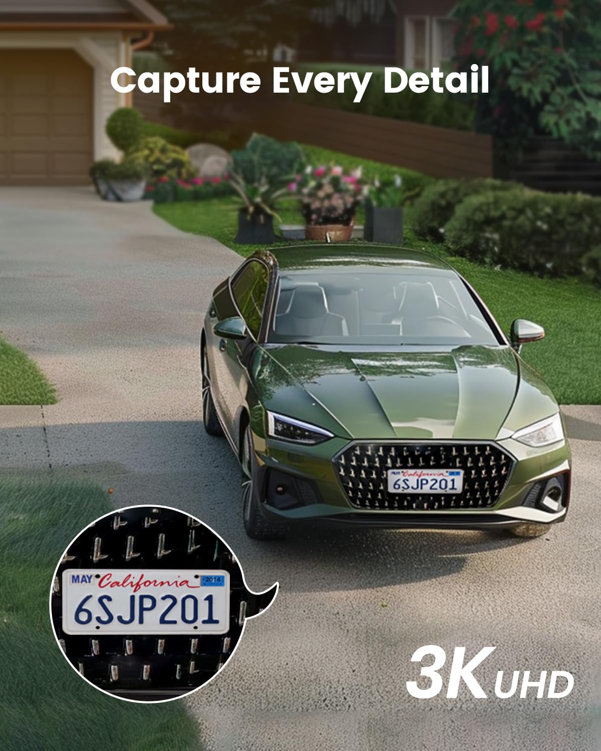 aosu 3K/5MP Solar Security Cameras System Wireless Outdoor, Battery Powered WiFi Camera for Home Security, Panoramic PTZ, Auto Tracking, Human/Vehicle