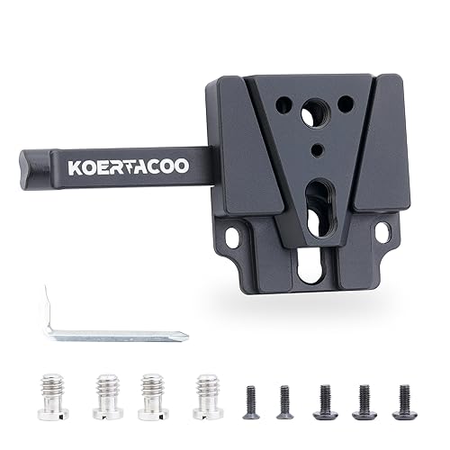 KOERTACOO Mini V Mount Battery Plate with Wedge V- Lock Kit, Compact Quick Release Adapter Plate with 1/4 Installation Screw for Camera Rig, V-Mount